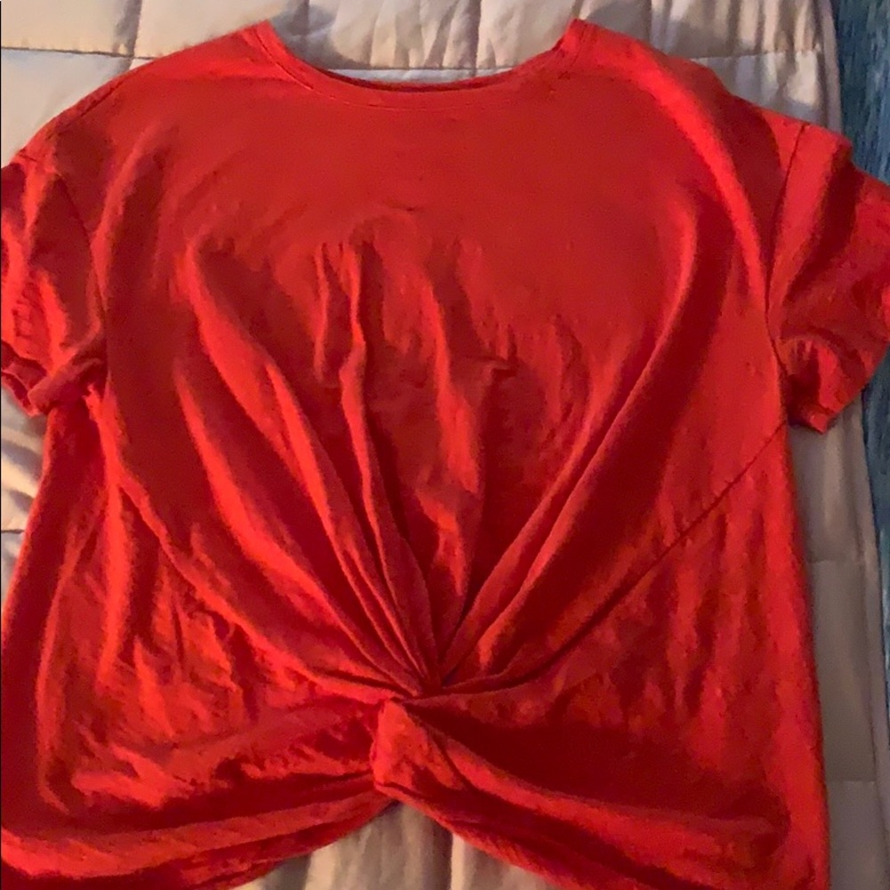 Red Twisted Crop Top